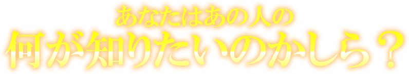 あなたはあの人の何が知りたいのかしら？