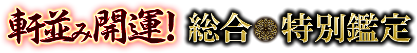 軒並み開運！　総合　特別鑑定